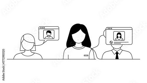 People having a video conference call
