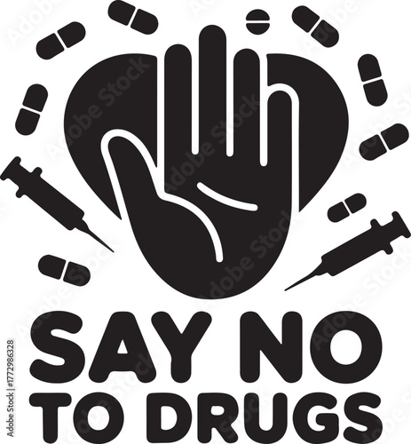 Anti drugs day vector illustration.
