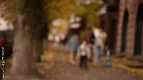 Wallpaper Mural city ​​streets autumn evening defocused background Torontodigital.ca