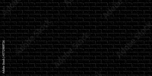 Black brick background texture. brick pattern and black background wall brick.	