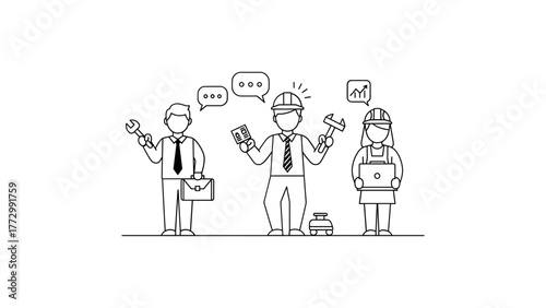 Team of construction workers