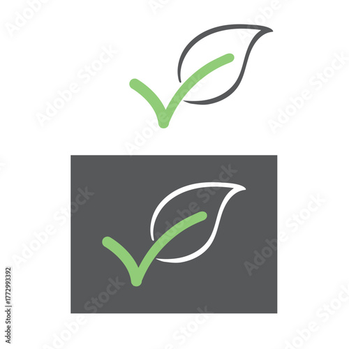 Check list with leaf, logo, icon, business symbol