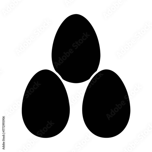 Three black easter eggs vector illustration for easter egg hunt and easter holiday design needs