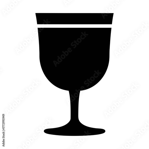 Wine glass vector icon illustration, drinkware stemware silhouette for bar and restaurant design element