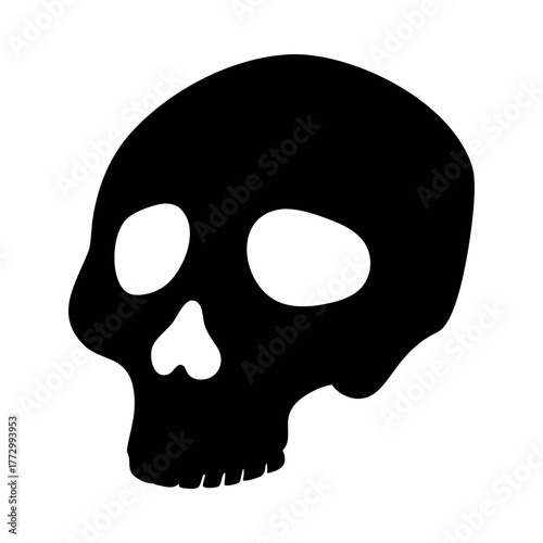 Isolated black skull vector graphic for halloween designs and gothic illustrations concept art
