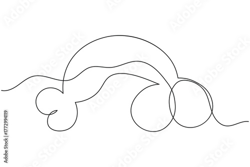 Human reproductive organ penis continuous one line drawing on white background minimalist anatomy organ outline vector illustration