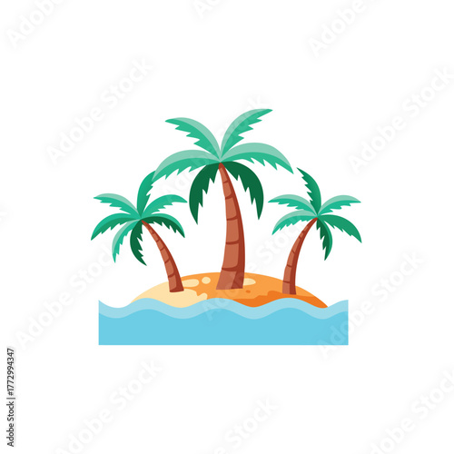 tropical island with palm trees