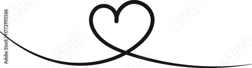 Hand drawn heart line Symbols. Outline stroke love sign