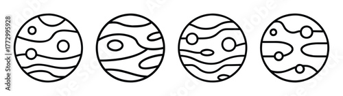 Four easter eggs with abstract line art design vector illustration easter holiday decoration art