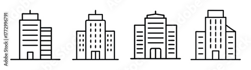Vector illustration of city buildings skyline architecture urban landscape skyscrapers design