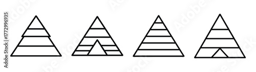 Four abstract christmas tree vector design holiday season festive decoration graphic elements set