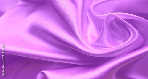 Light purple satin fabric with pleats.
