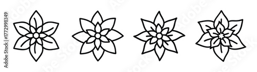 Floral vector design elements flower ornament decorative art nouveau flourish botanical clip art