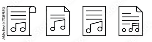 Music sheet notes vector illustration for musical composition song score and melody creation and design