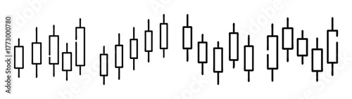 Stock market candlestick chart analysis for financial trading and investment strategy planning tool