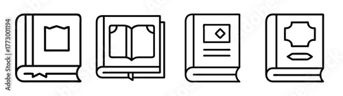 Collection of books illustration vector design for library education and literature concept art graphic