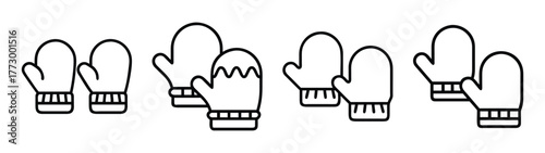 Find winter mittens clipart vector illustration for cold weather accessories and fashion apparel design