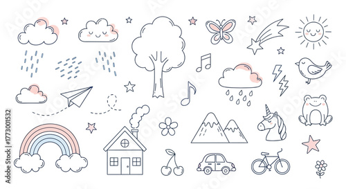 Whimsical Doodle Collection Charming Illustrations for Creative Projects and Designs