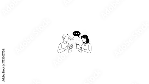 People chatting on smartphone