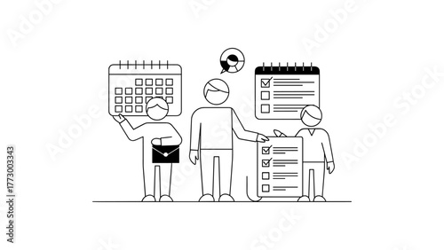 Team of people planning events and tasks