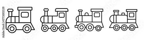 Trains coloring page for kids train outline vector illustration locomotive engine steam train drawing