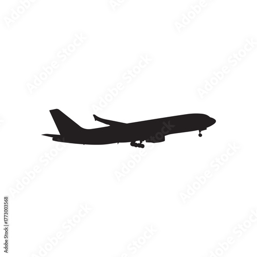 Commercial Airplane silhouette icon vector illustration