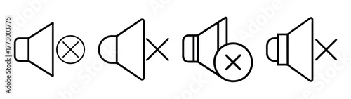 Find mute sound audio speaker volume off icon symbol notification control setting graphic design