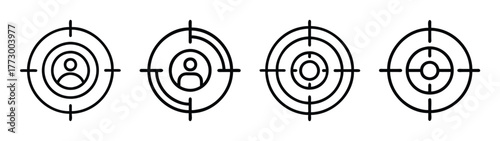 Targets with human face, target practice, aiming, bullseye, focus, precision, accuracy concept