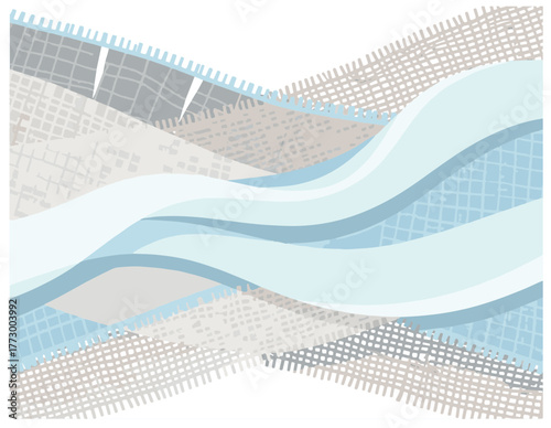  Soft blue waves weave through layered textures and grids, creating a calm, modern backdrop. Ideal for corporate, technology, or design projects needing a serene,.