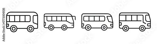 Find simple bus vector illustration, school bus, public transport, bus outline, travel bus image