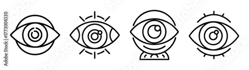 Abstract eye vector set, geometric eye design, spiritual eye art, mystic eye drawing, eye symbol art