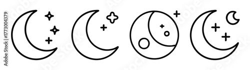 Moon phases vector art illustration celestial lunar cycle astrology drawing design graphic