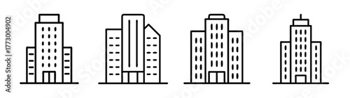 Vector illustration of city skyline buildings skyscrapers architecture urban landscape design elements