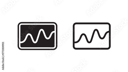 Electrocardiogram icon set simple flat vector design element isolated on white background for web and mobile apps