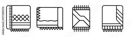 Collection of winter scarves vector illustration, scarf designs, fashion accessory, warm clothing item