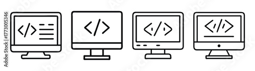 Coding development responsive design programming software application development vector illustration