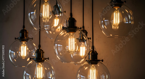 Vintage edison bulb pendant lighting fixtures glass globe chandelier modern interior design home decor ideas