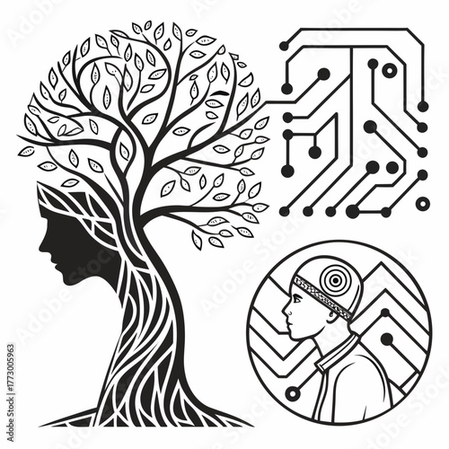 Artificial intelligence concept isolated