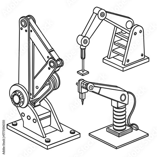 Isometric robotic arm isolated
