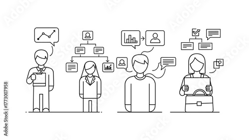 Business team members discussing company strategy