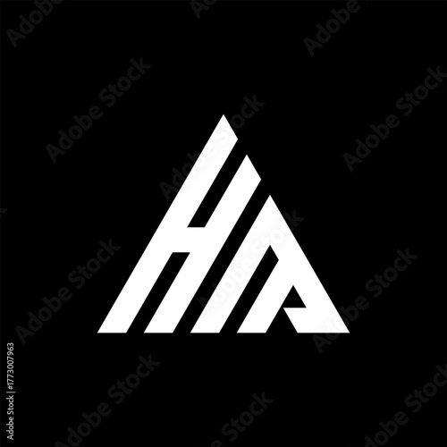 Modern Minimalist HM Letter Logo Design, Creative monogram branding logo design, Creative logo