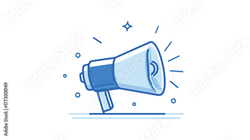 Professional Megaphone Line Icon Illustration for Communication