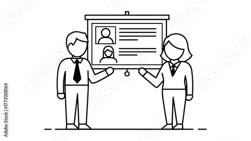 Business people presenting candidate profile