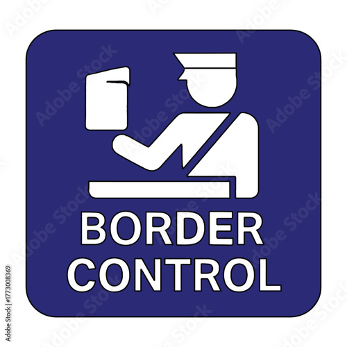 Border control officer checking passport at customs desk international travel security