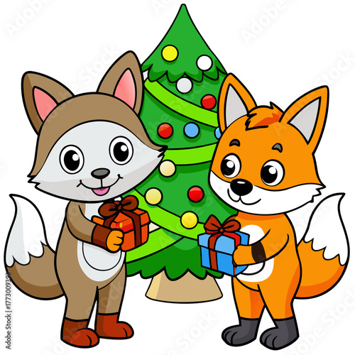 Santa flying over Earth holding Peace & Joy 2026 banner on white background