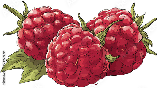 Colorful Raspberry Vector Illustration for Vibrant Designs and Coloring Projects