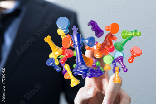 A close up view of colorful...