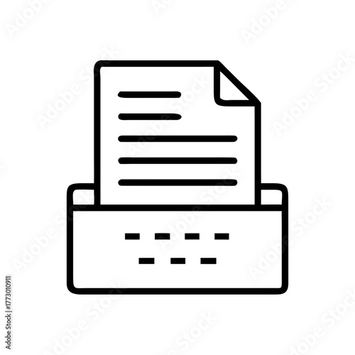 Document with text placed in a folder representing note-taking  