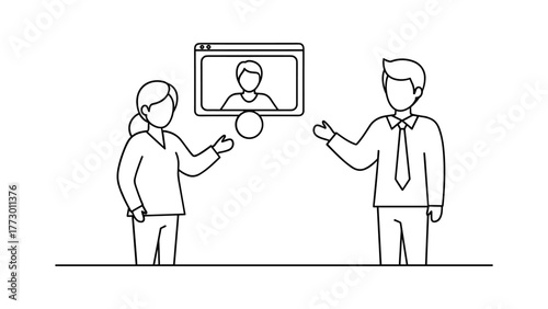 Business people having video call for communication