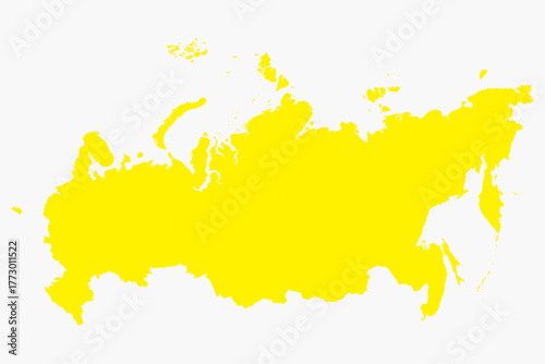 Vector graphic artwork suitable for print and web containing flat detailed map of RUSSIA